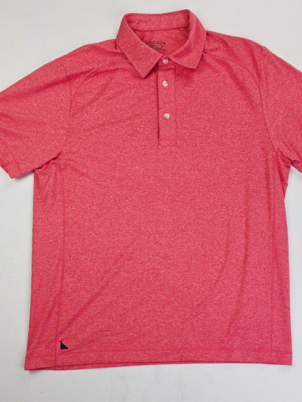Untuckit Size Small Mens Red Short Sleeve Hem Logo Polyester Spandex Polo